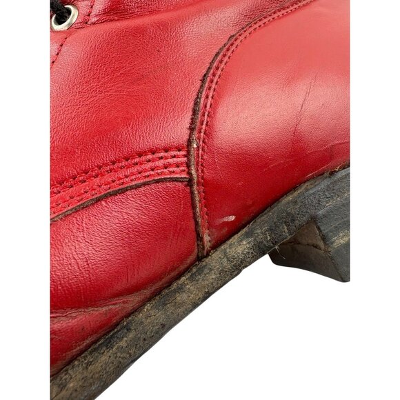 Justin Kiltie Tassle Boots Womens 6.5 Red Leather Western Cowgirl Heritage Lacer - Picture 15 of 16